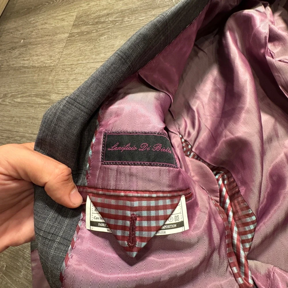 Zanetti Porto Blazer Men 42S Gray Plaid Wool Lanificio Di Biella Luxury Coat